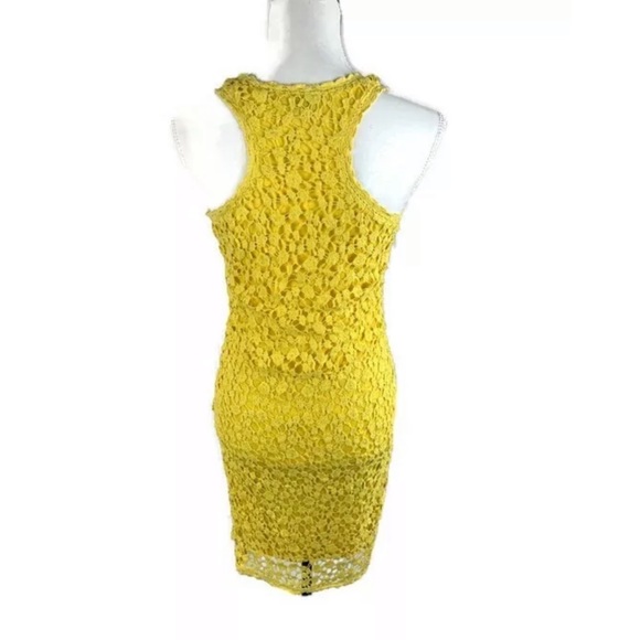 CREMIEUX Yellow Crochet Racerback Slip Dress - Picture 3 of 4